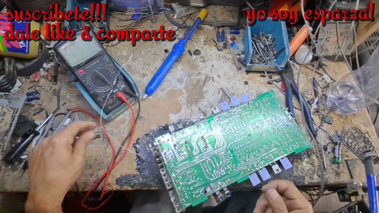 reparacion de un amplificador de 4 canales