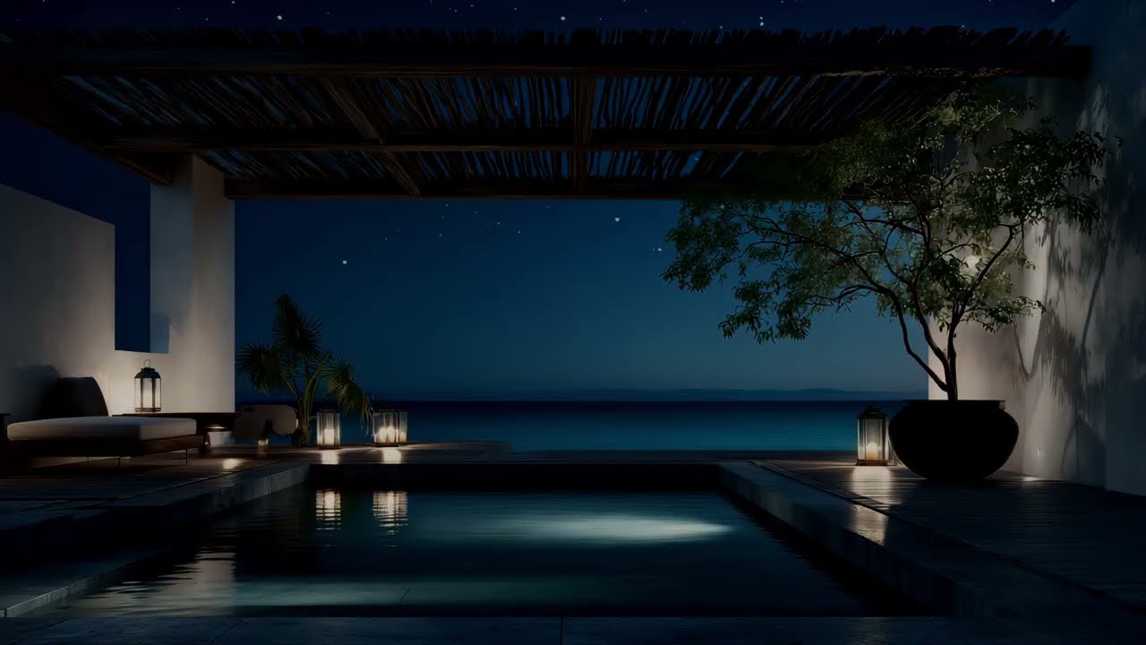 𝐭𝐰𝐢𝐥𝐢𝐠𝐡𝐭 𝐭𝐞𝐫𝐫𝐚𝐜𝐞 ✦ Soft Piano (~1 hr → sea) + Gentle Waves for Deep Relaxation • Sleep • Calm