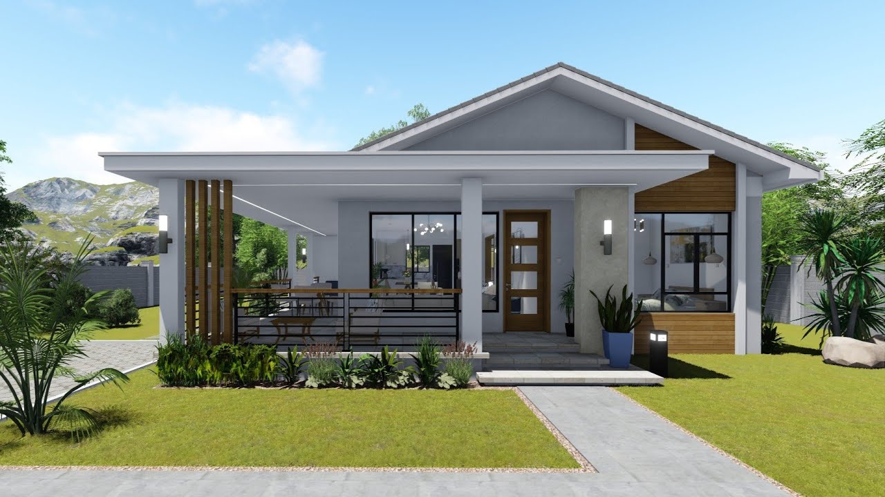 Simple Small House Design - Low Budget 3 Bedroom Bungalow (8 x 13 Meters -100 sqm) #architecture