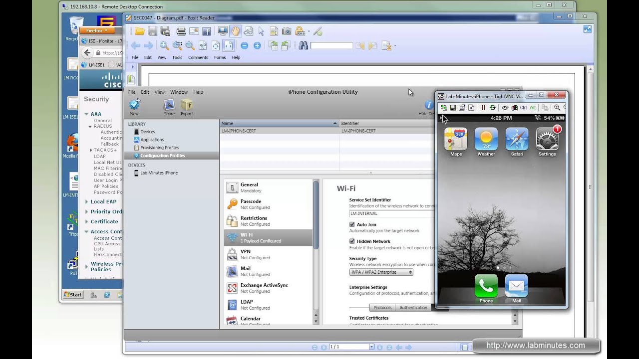 LabMinutes# SEC0047 - Cisco ISE 1.1 iPhone SCEP Certificate Install with EAP-TLS