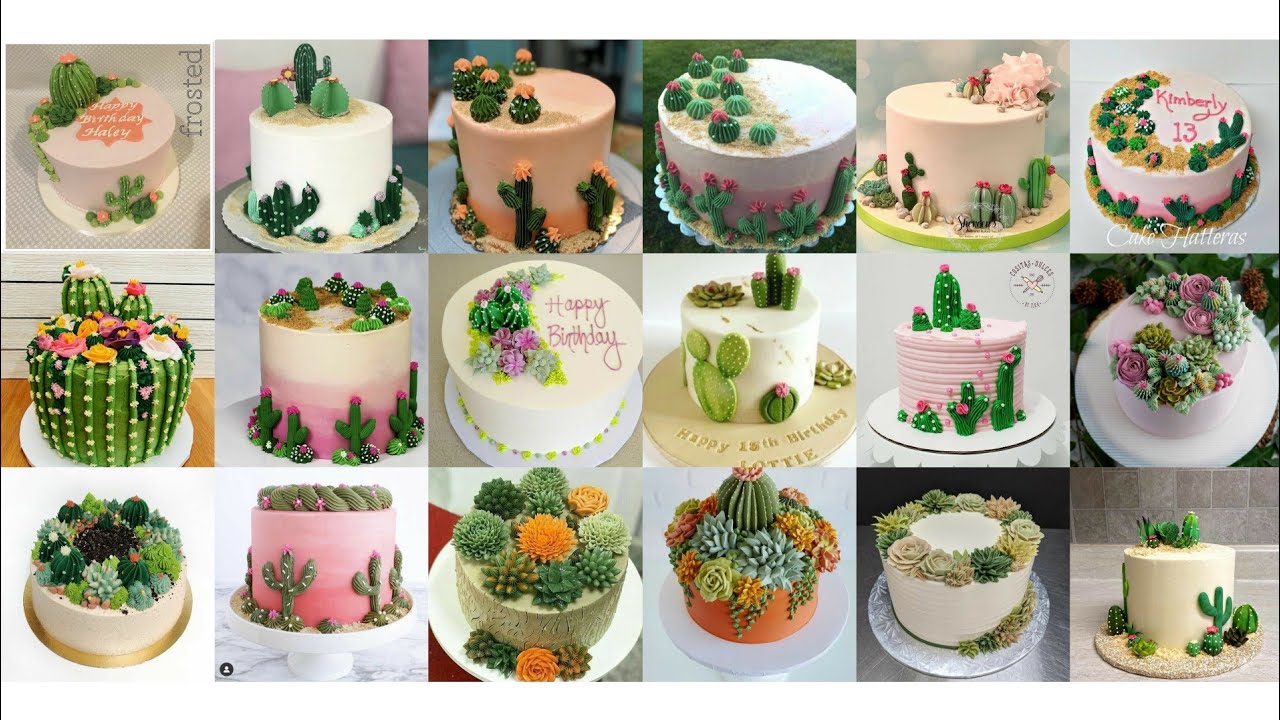 Cactus theme  cake decorating ideas.... ক্যাকটাস থিম কেকের ডিজাইন.....