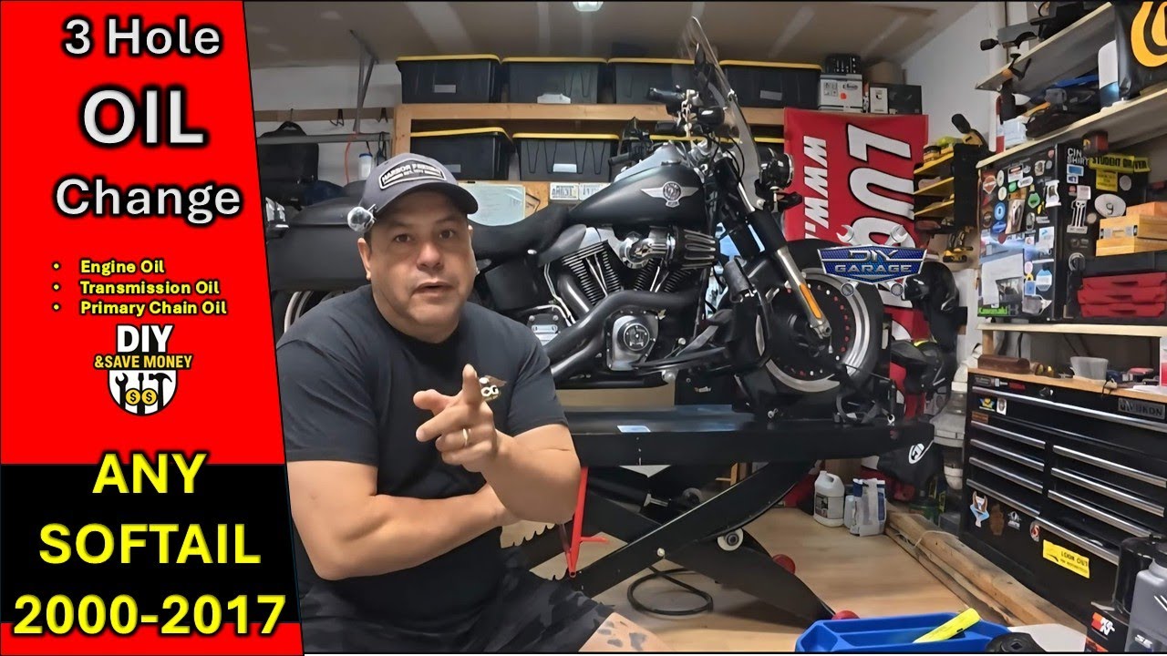Простая замена масла в 3-х отверстиях Harley Davidson. Softail 2000-2007