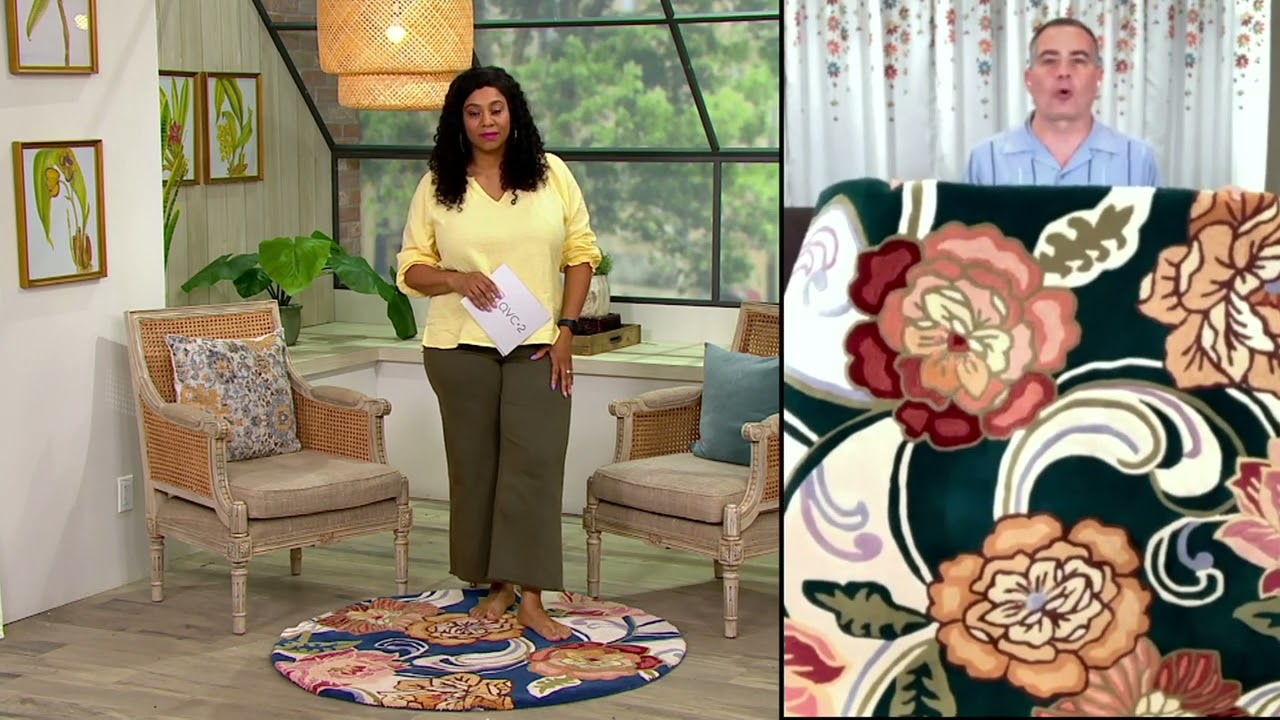 Royal Palace Contemporary Floral Wool Rug on QVC