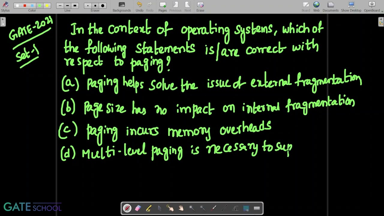 GATE 2021 - OS -SET 1 - Q21 - Solution | Gate School