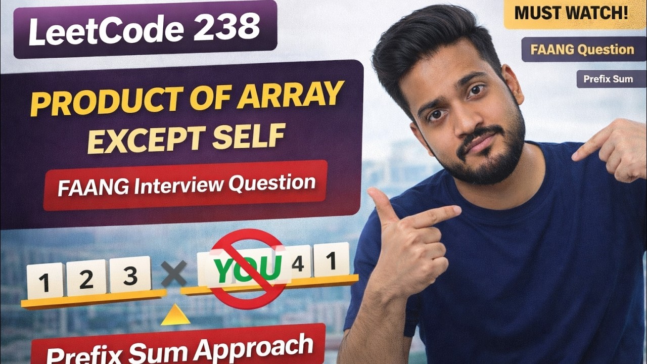 Leetcode 238 Product of Array Except Self | Java | Pattern 4 : Prefix Sum