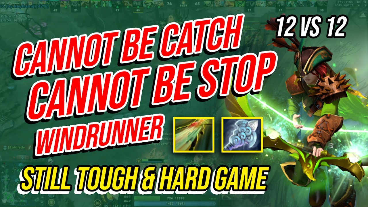 THAT'S NOT EZ TO CATCH WINDRUNNER!! | Dota 2 Arcade 12v12