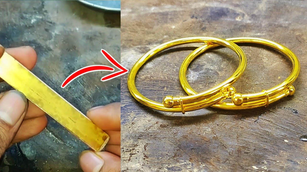 How To Make Pipe Bangle || Handmade Bangle Making || Gold jewellery making ||Goldtips