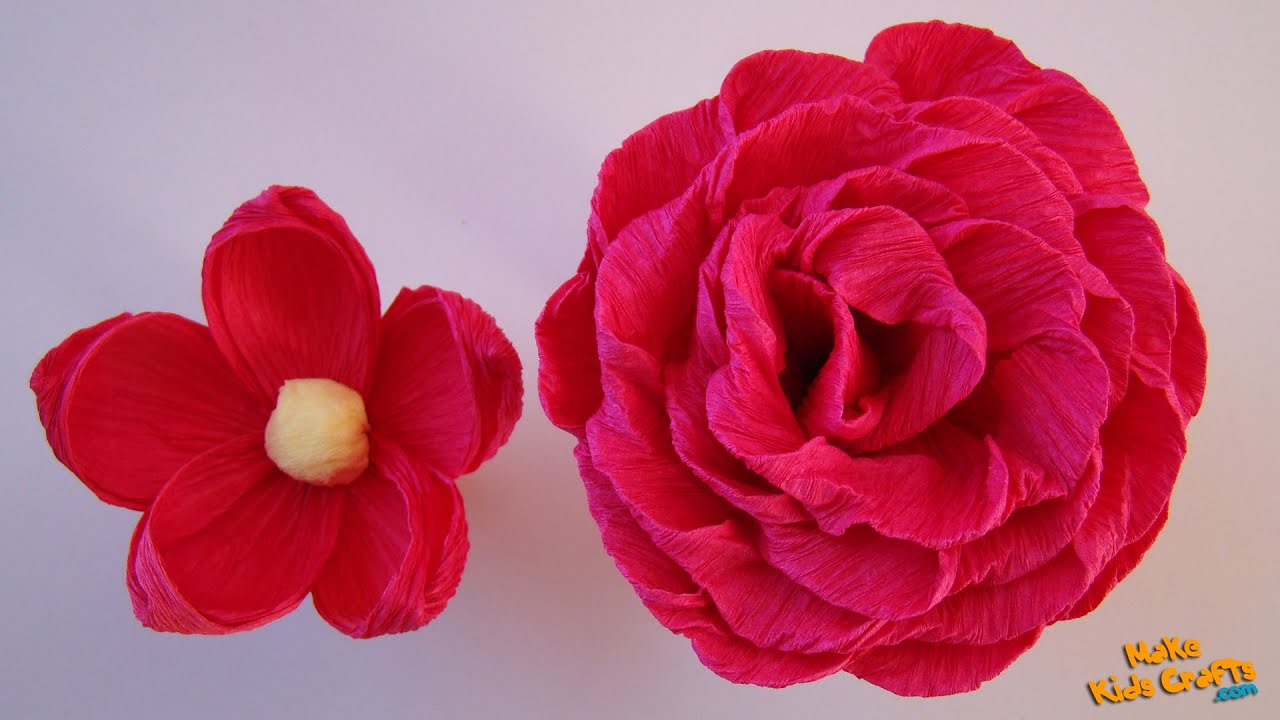 How to make Crepe Paper Flowers? | How to make rose? | DIY Flowers