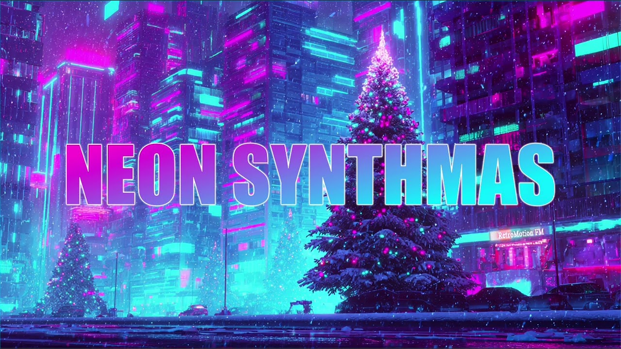 RetroMotion FM - 🎄 Neon Synthmas ❄️ | Retro Synthwave Christmas Mix (1 Hour)