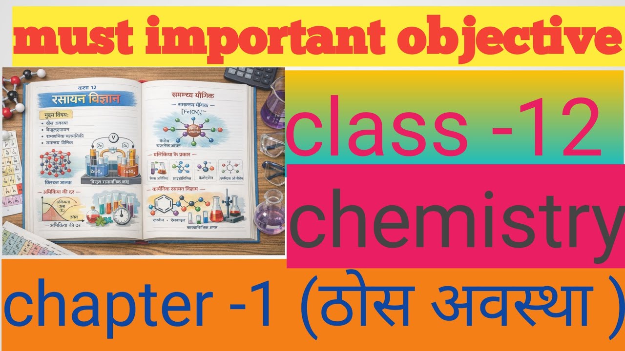 Class 12  chemistry chapter 1 (ठोस अवस्था )vvi objective 🫢
