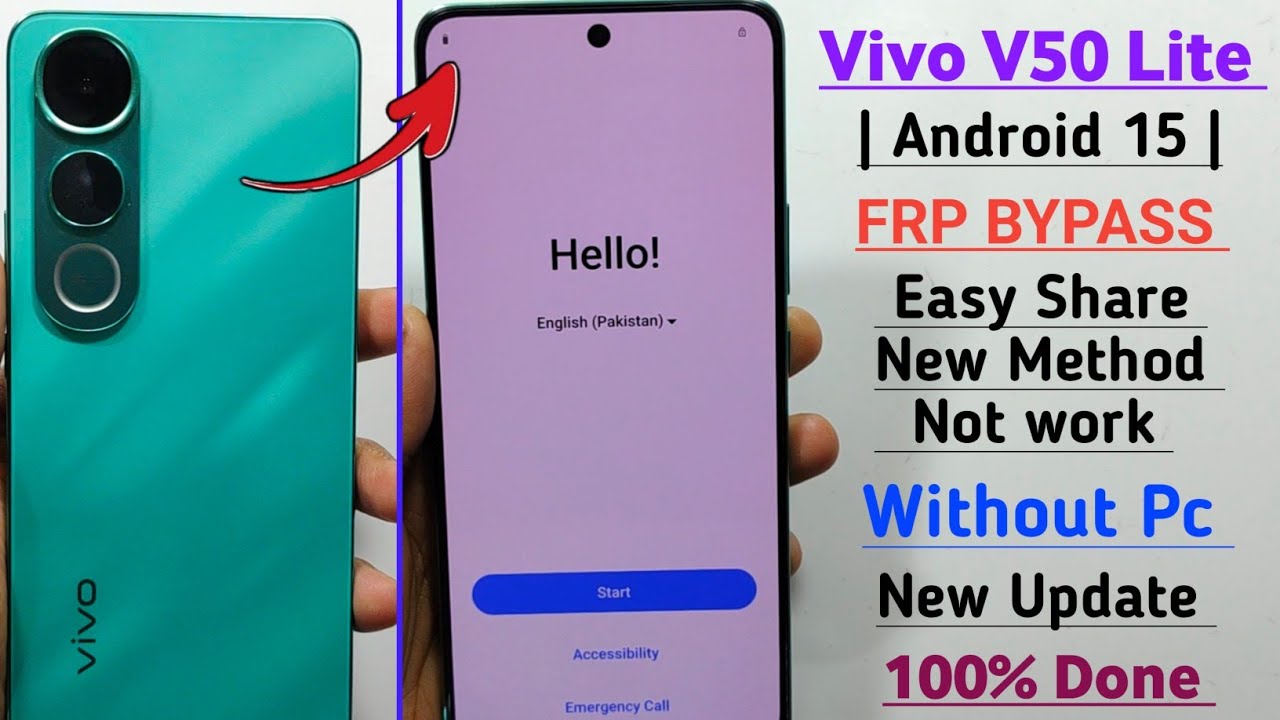 Vivo V50 Lite Frp Bypass Android 15 || Vivo V50 Lite Frp Unlock Without PC || Vivo Android 15 ✓ 2026