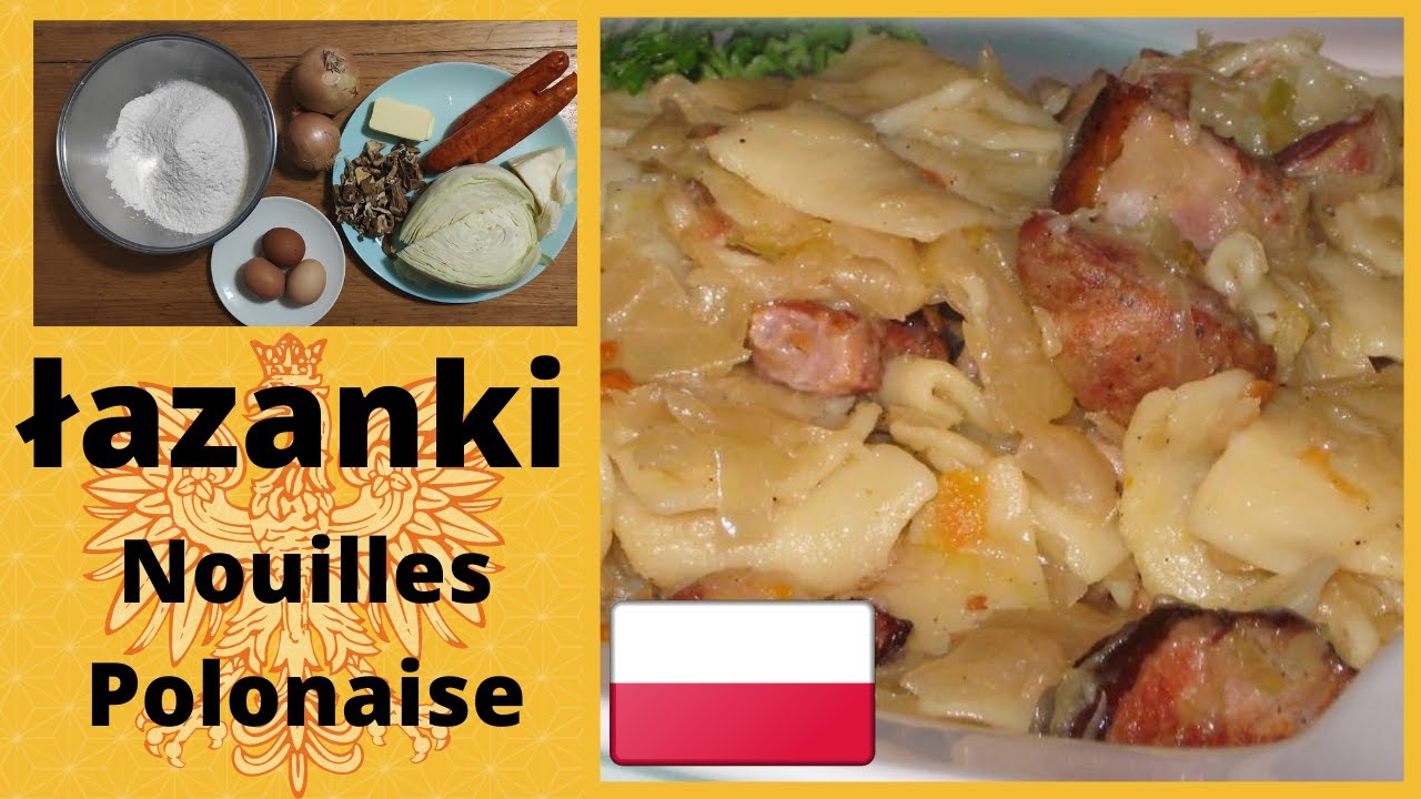 Les lazanki ,pâtes polonaise aux cèpes et aux chou