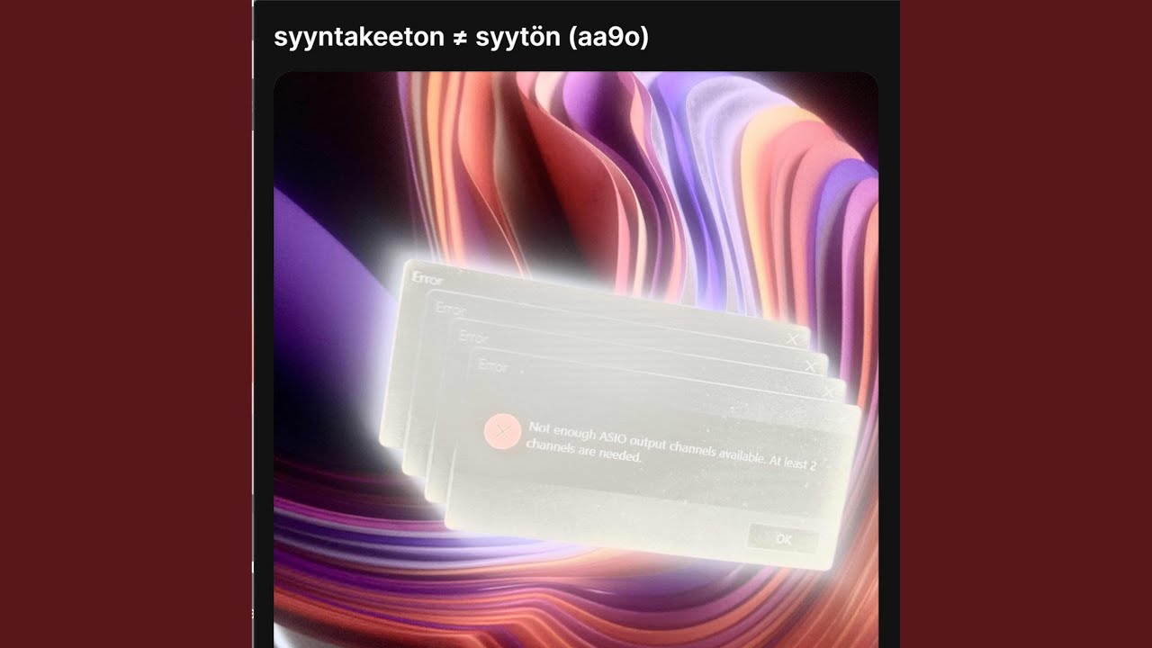 syyntakeeton &ne; syyt&ouml;n