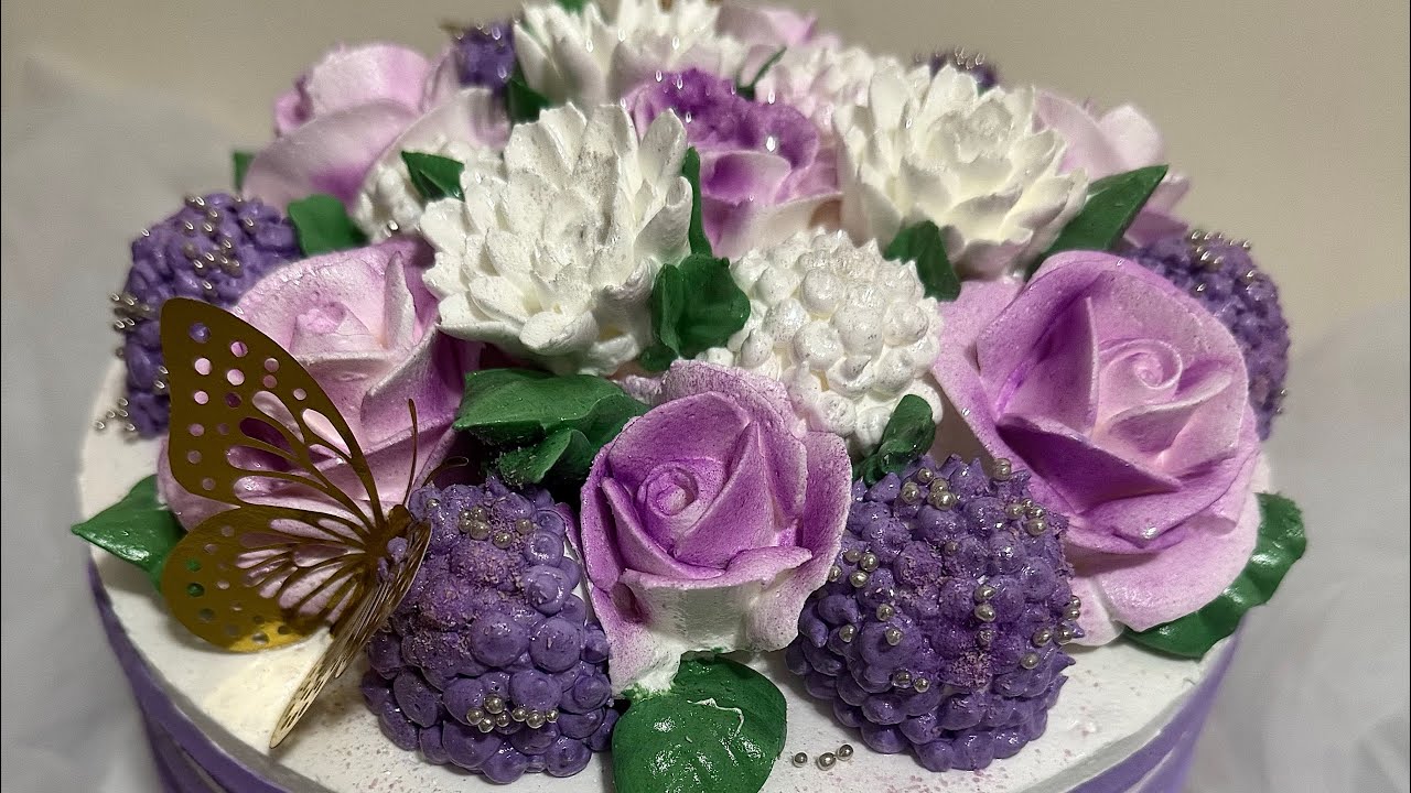 Украшение торта розами🌹Букет на торте 💐Торт с ЧП🤯