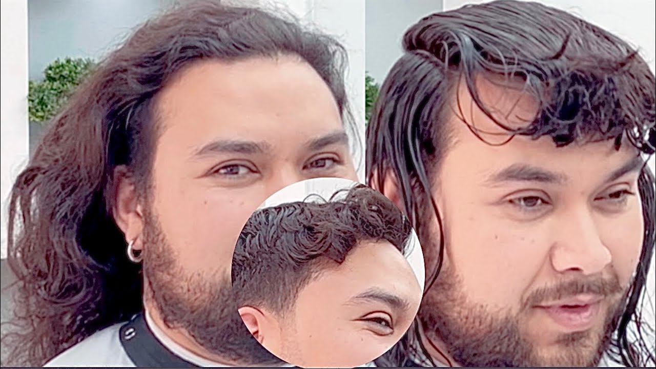 Cómo cortar cabello largo a tijera y máquina hombre✅#tijeras #cortedepelo #hairstyle #hairstyle