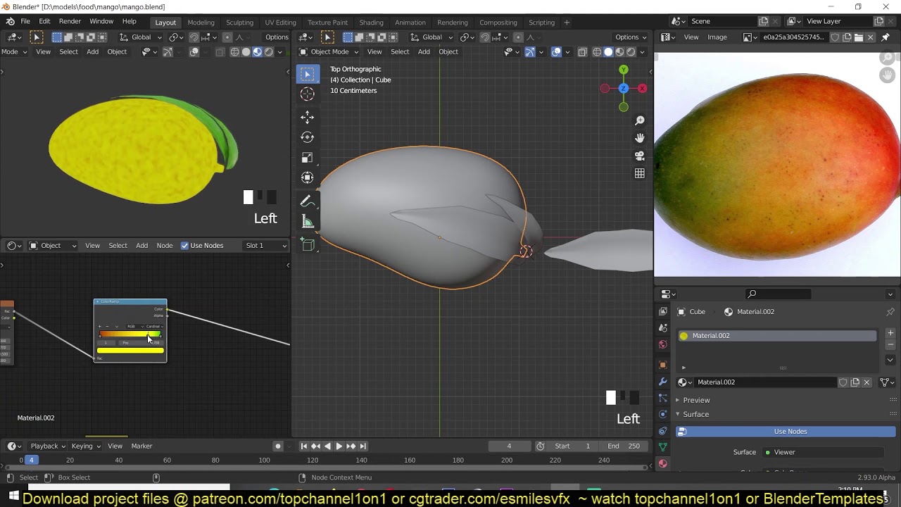 modeling a mango fruit with procedural textures