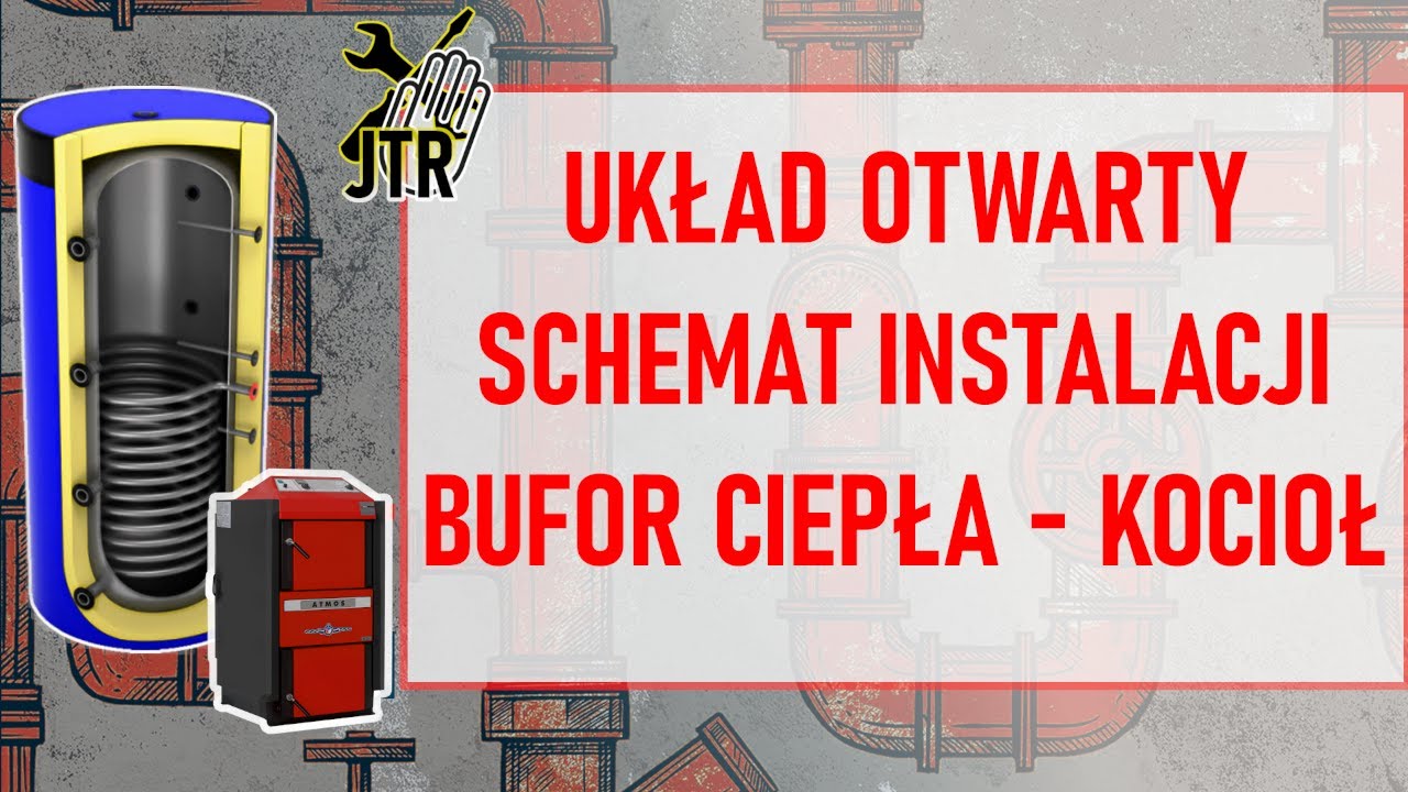 Bufor ciepła kocioł stałopalny układ otwarty schemat instalacji centralnego ogrzewania