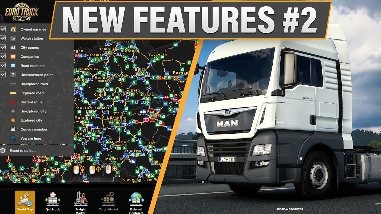 ETS2 OP 1.43 - New Features #2 (MAN TGX EfficientLine 3, Wold Map Filters, New Paint jobs...)