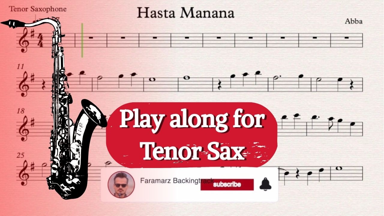 Hasta Manana - Abba | Play along for Tenor Saxophone