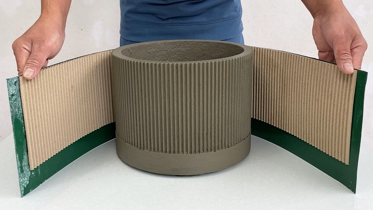 Make The Garden More Beautiful - The Easiest Way To Make A  Plant Pot From Cardboard And Cement