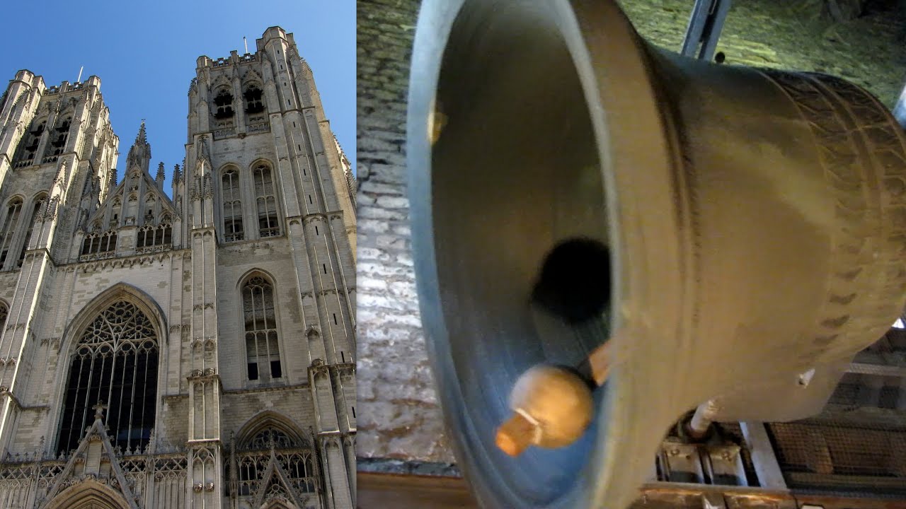 Brussel, kathedraal, klokken zuidtoren (6/6) / Bruxelles, cathédrale, cloches de la tour sud.