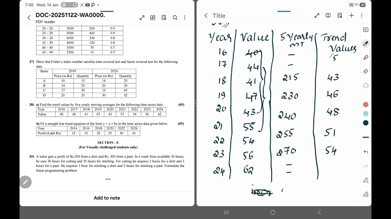 Time series |10 marks expected question |2026