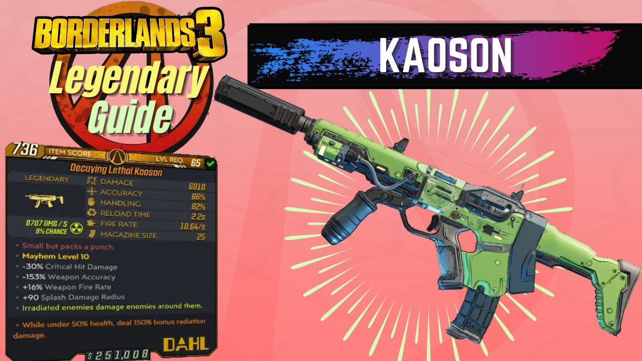 BORDERLANDS 3 | *KAOSON* Legendary Weapons Guide | ROCKET SMG!!