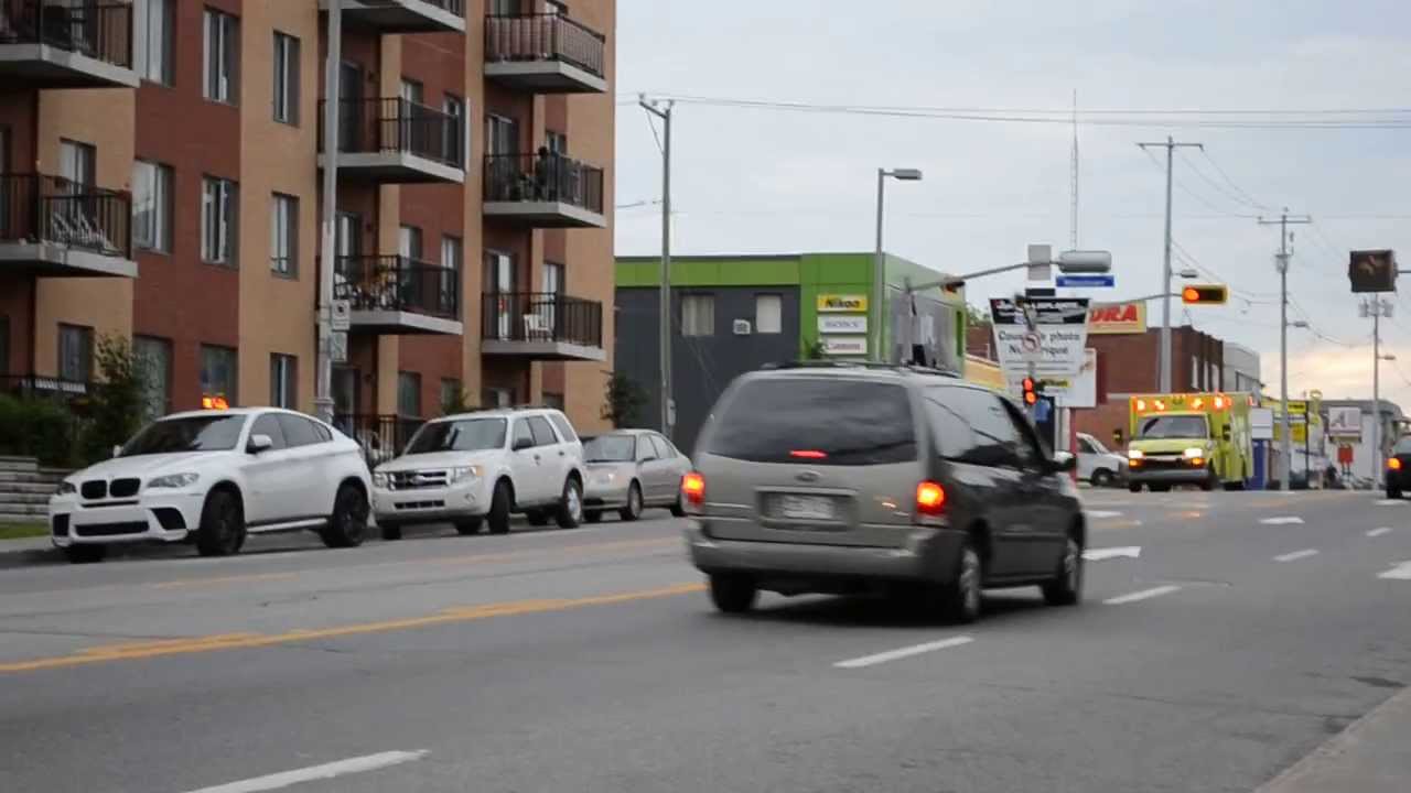 LAVAL FIRE TRUCK AND AMBULANCE RESPONDING