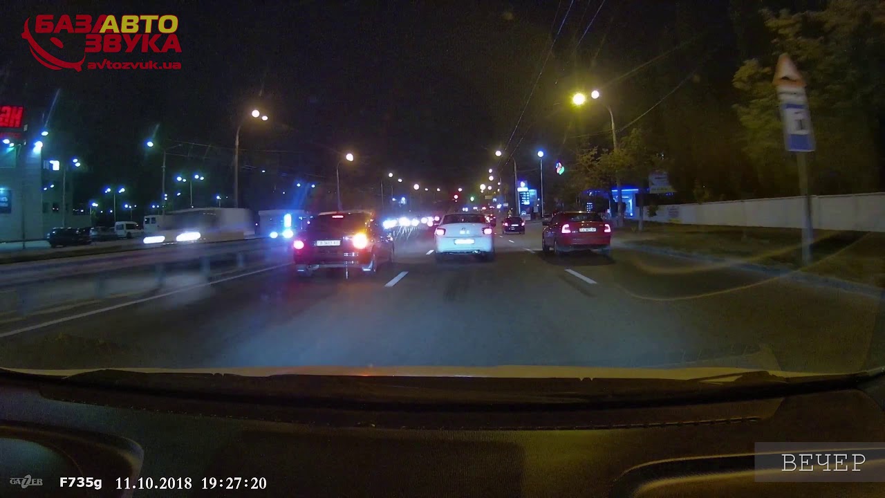 Видеорегистратор Gazer F735g. Тест днем и ночью