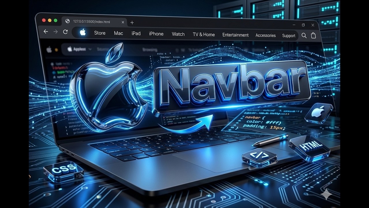 How to Build Apple Navbar Clone with HTML & CSS | Step by Step