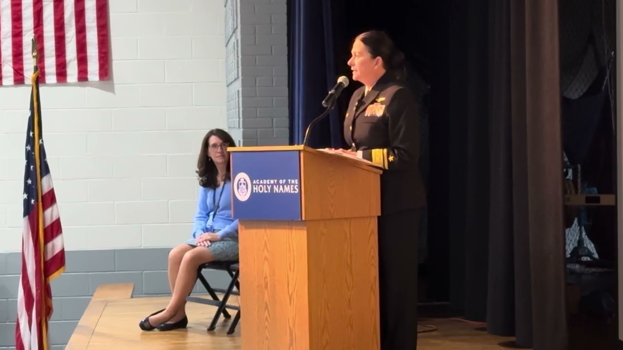 Rear Admiral Nancy Lacore '86 Addresses Students