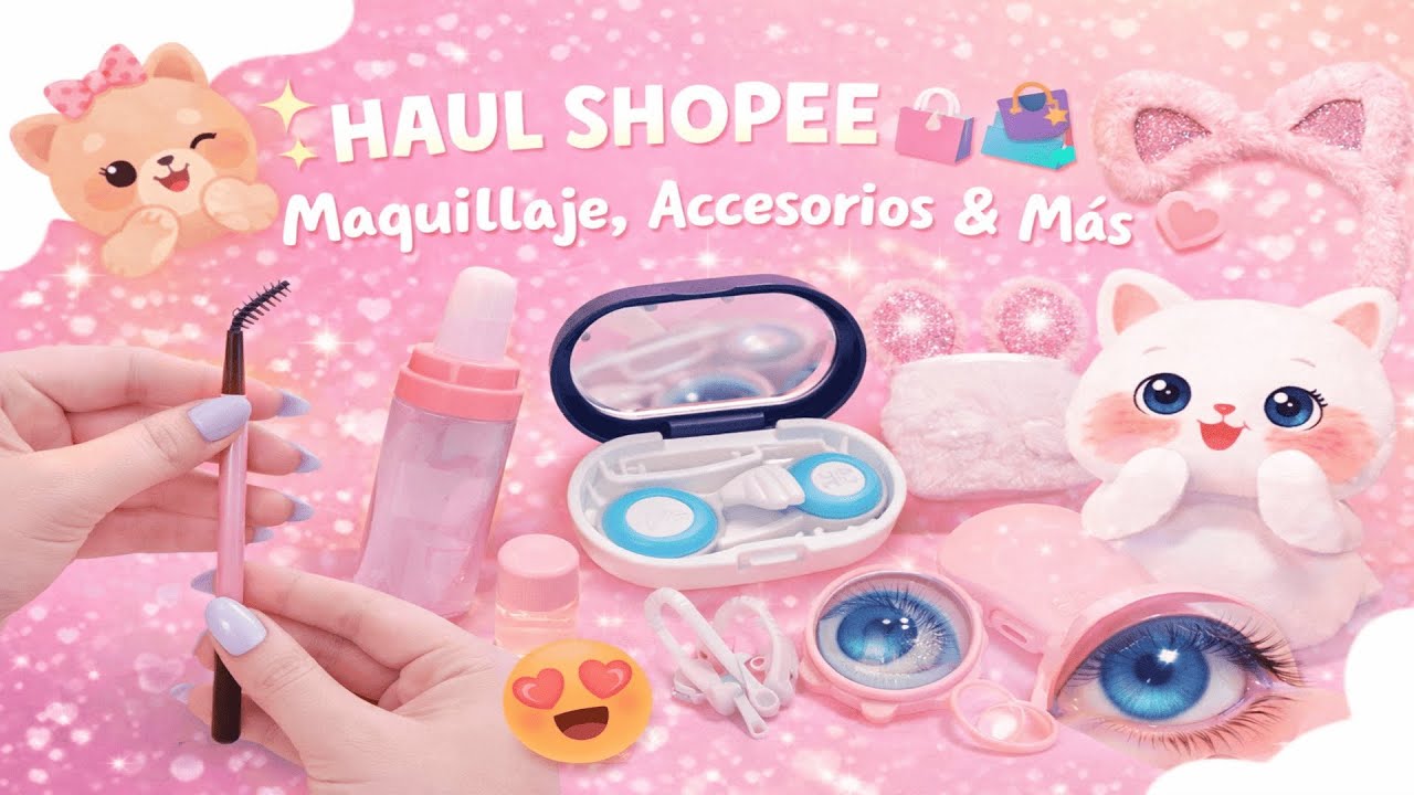 💖 HAUL SHOPEE | Cositas Cute, Maquillaje & Lentes de Contacto 🐰✨