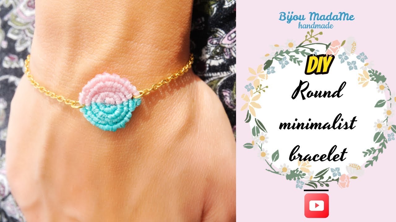 DIY round minimalist macrame bracelet | Easy macrame bracelet tutorial for macrame beginners