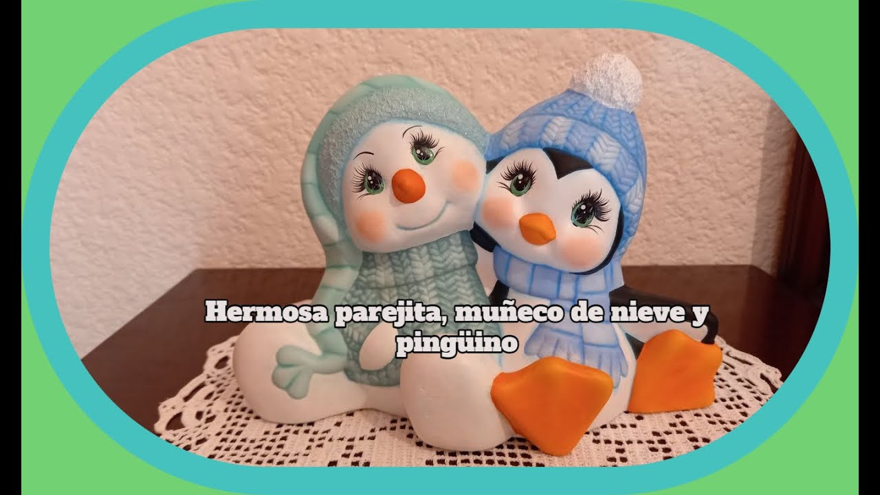 CÓMO PINTAR UNA LINDA PAREJITA, MUÑECO DE NIEVE Y PINGÜINO
