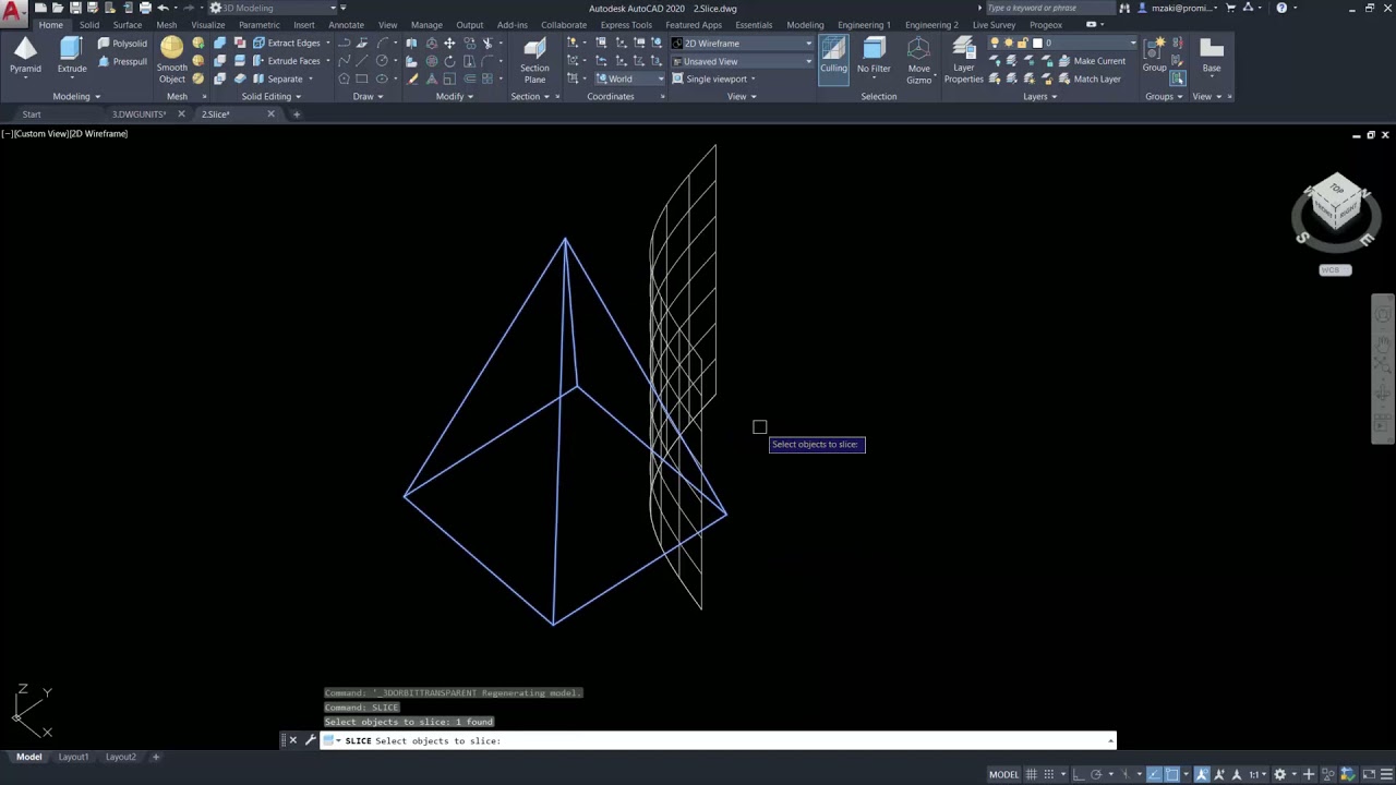 Cut a 3D object | SLICE | AutoCAD Tips in 60 Seconds