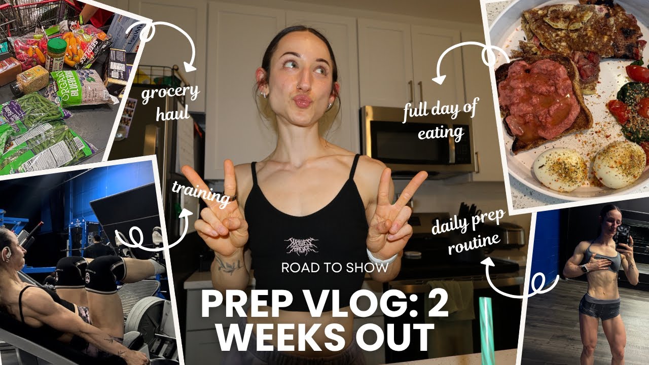 BODYBUILDING PREP VLOG | 2 Weeks Out | Daily Routine, Coach Check-Ins, & Grocery Haul ⭐️