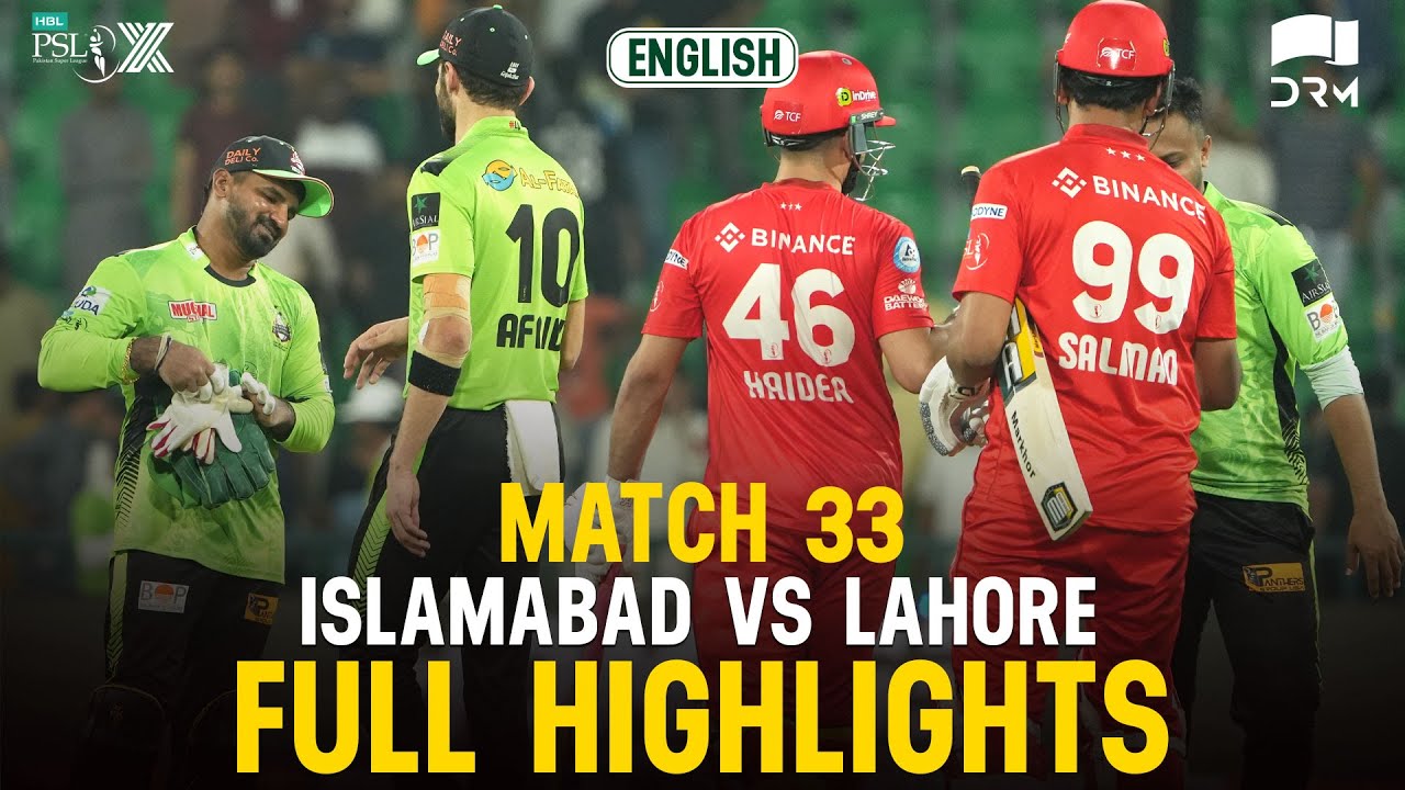 Full Highlights | Islamabad United vs Lahore Qalandars | 𝐄𝐍𝐆𝐋𝐈𝐒𝐇 | Match 33 | HBL PSL X | M3O1K