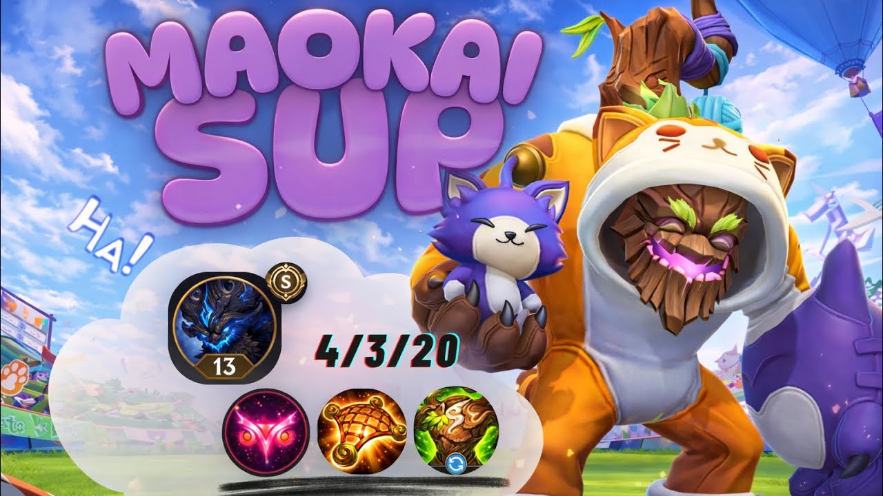 GAMEPLAY DE MAOKAI SUPORTE | RANKED GRÃO MESTRE | WILD RIFT