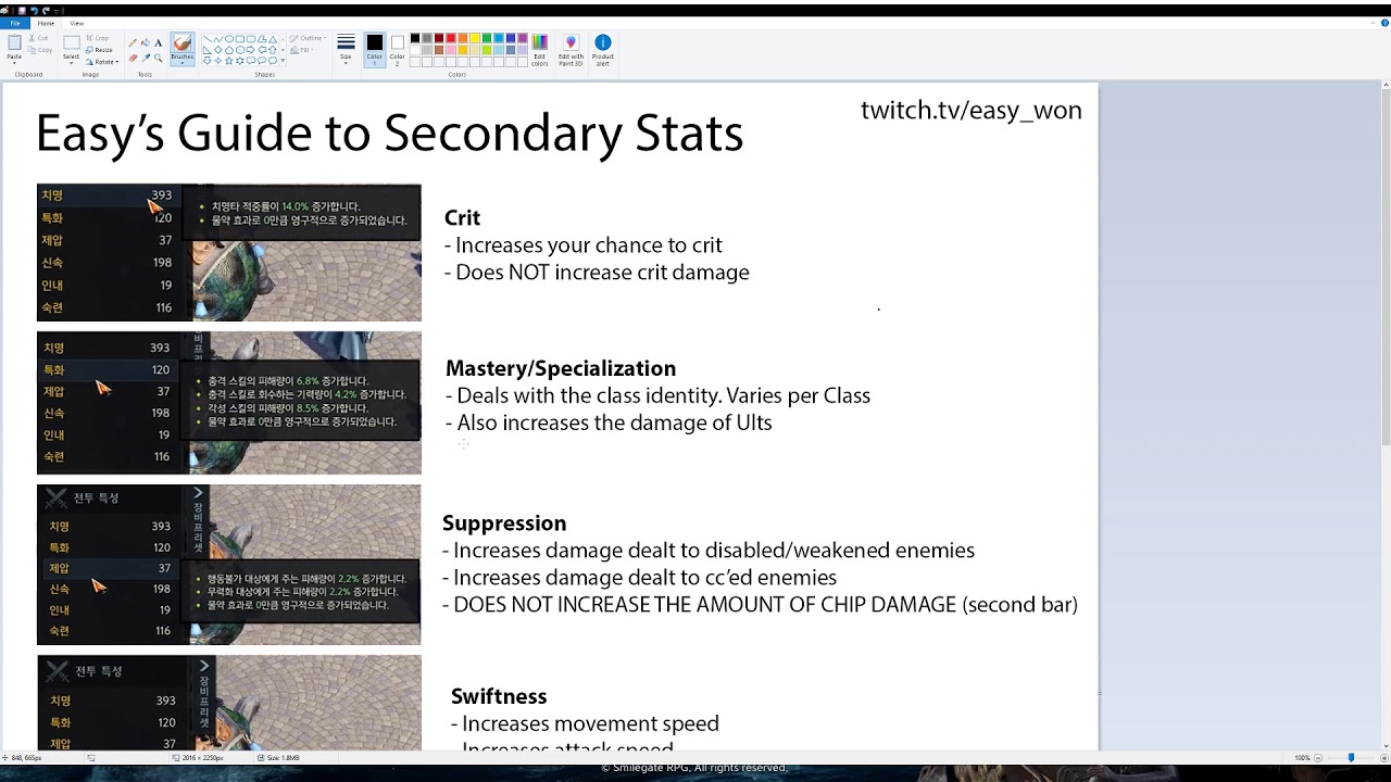 Easy's Guide to Lost Ark - Secondary Stat Overview