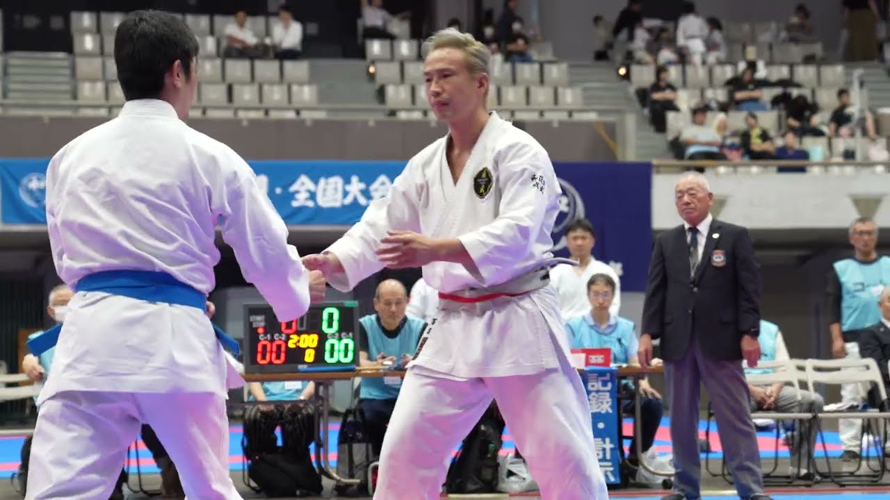 組手試合熟練の部 冨髙勝久選手（和道流成武）中山雄介選手（空玄塾）  第61回和道流空手道連盟全国大会