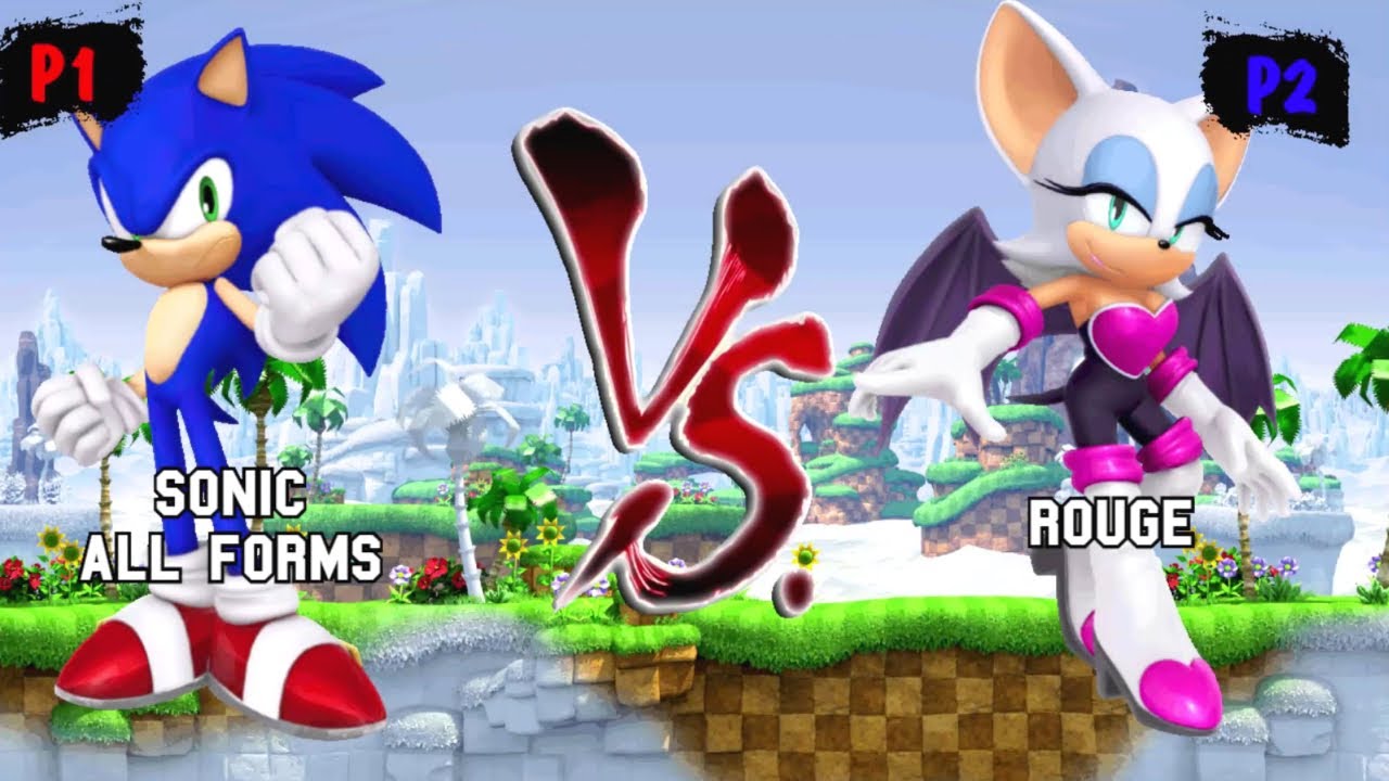 Sonic all forms VS Rouge I Sonic Battle JUS MUGEN v3