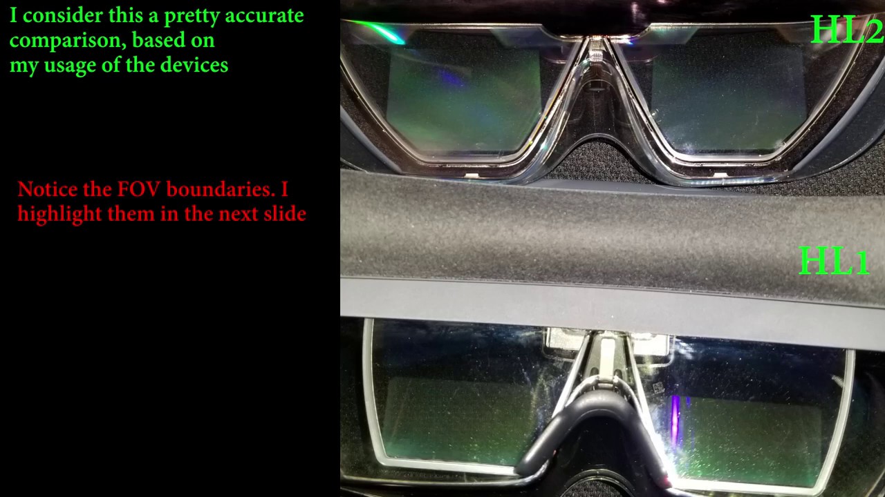 Comparing HoloLens 1 vs. HoloLens 2 Lenses/FOVs (and a bit of MagicLeap One) (read desc)