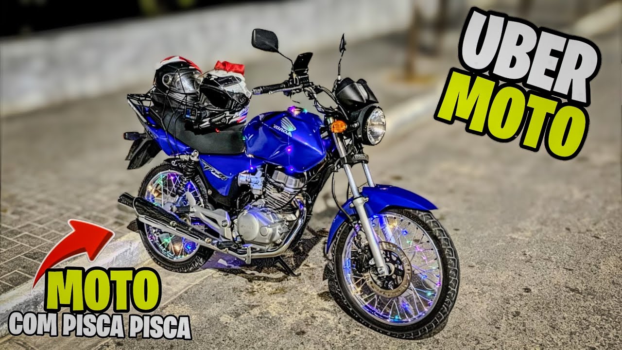 RODANDO NA UBER COM A MOTO CHEIA DE PISCA PISCA DE NATAL!