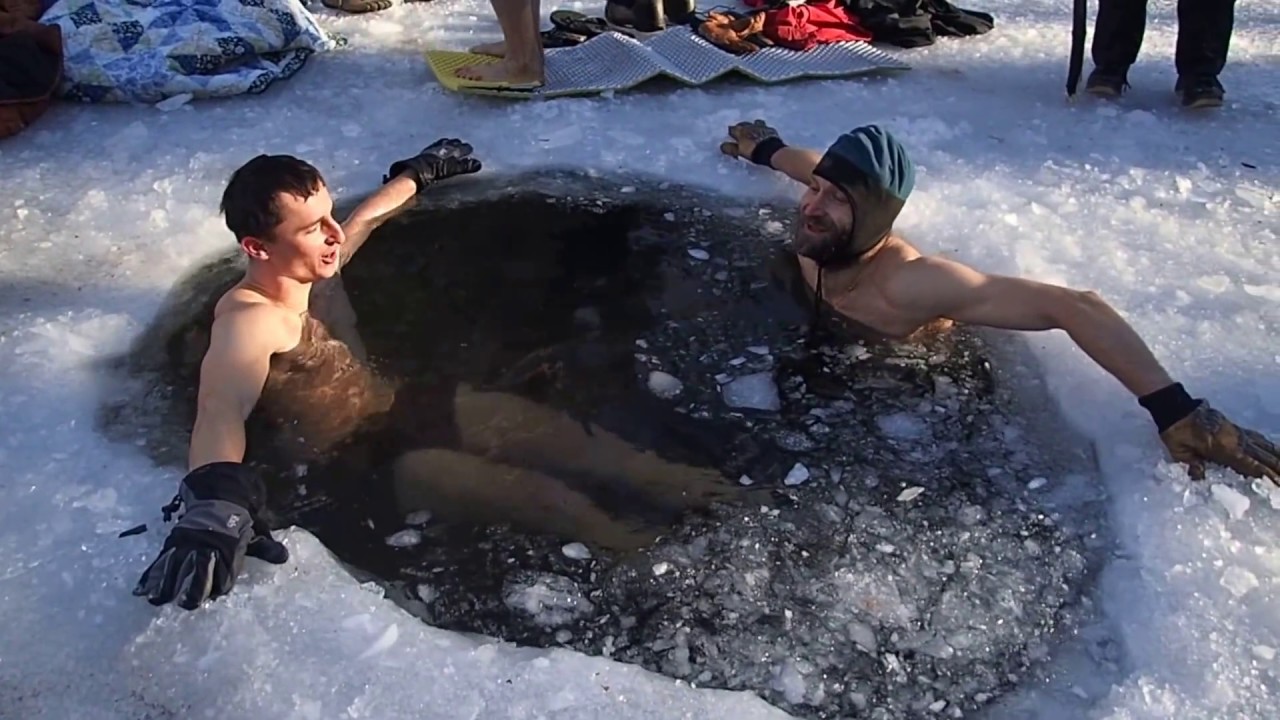 Winter Bath in Notch Lake (Catskills, NY)