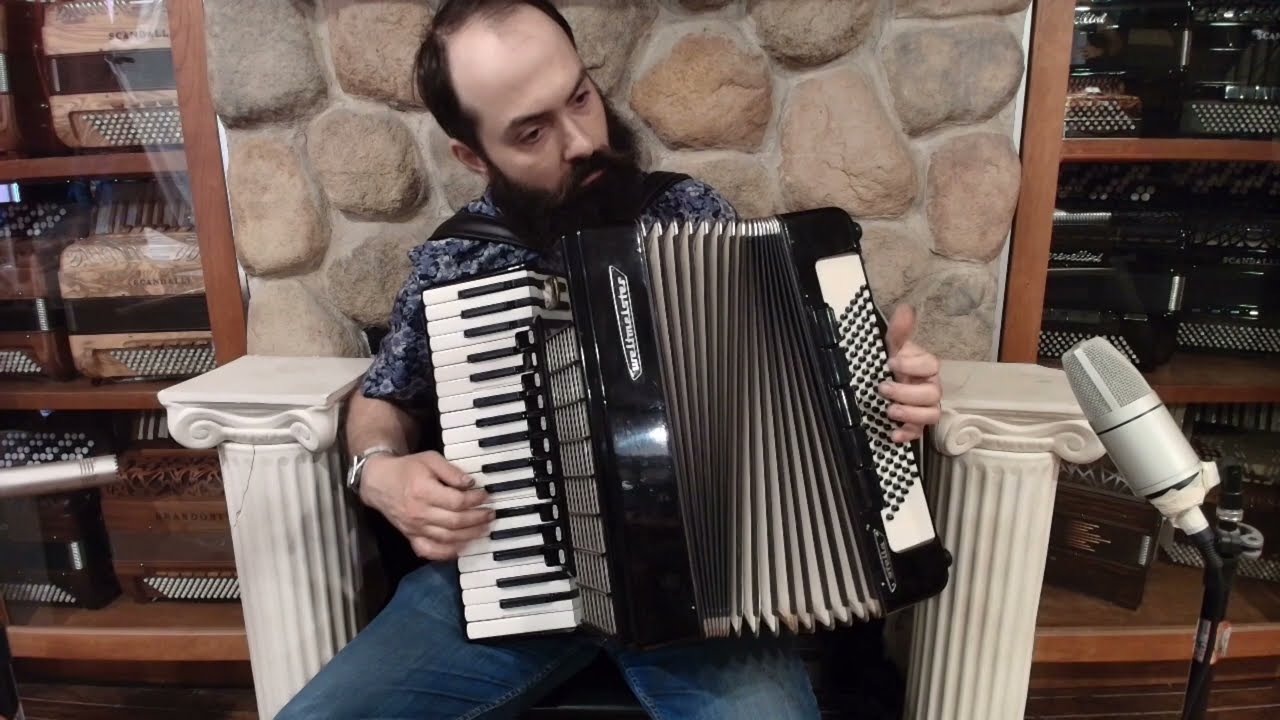 7180 - Black Weltmeister Stella Piano Accordion LMMH 37 96 $1199