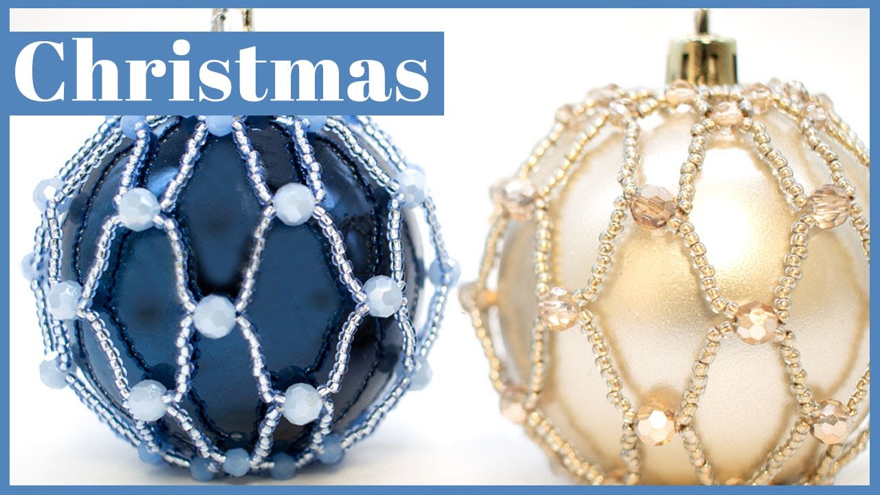 Christmas Baubles Netted with Beads