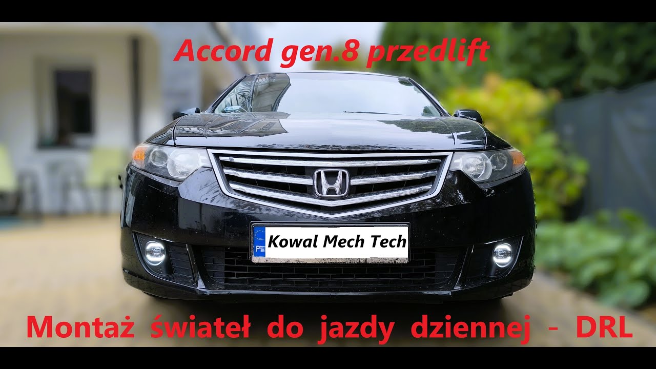 Honda Accord VIII - montaż świateł do jazdy dziennej DRL / DRL/FOG lamps instalation GEN.8 Accord