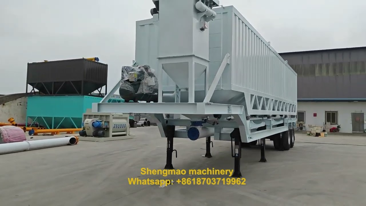 Mobile horizontal cement silo