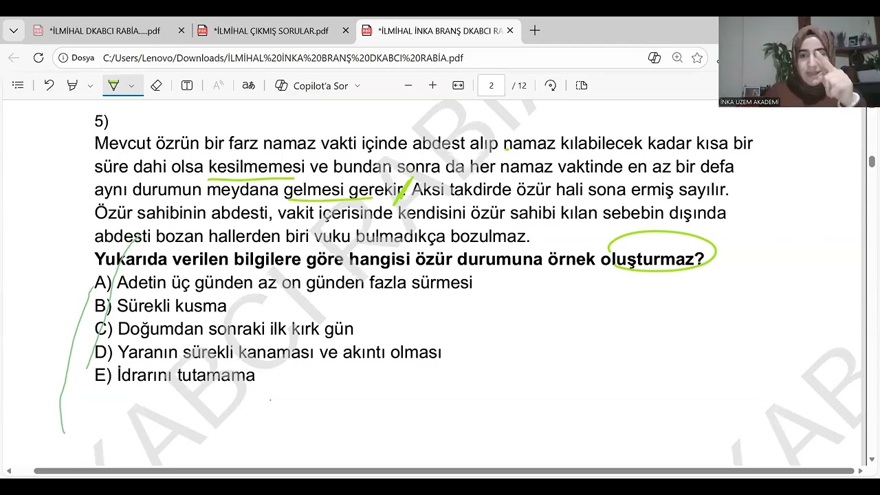 İLMİHAL BRANŞ DENEMESİ ANALİZİ