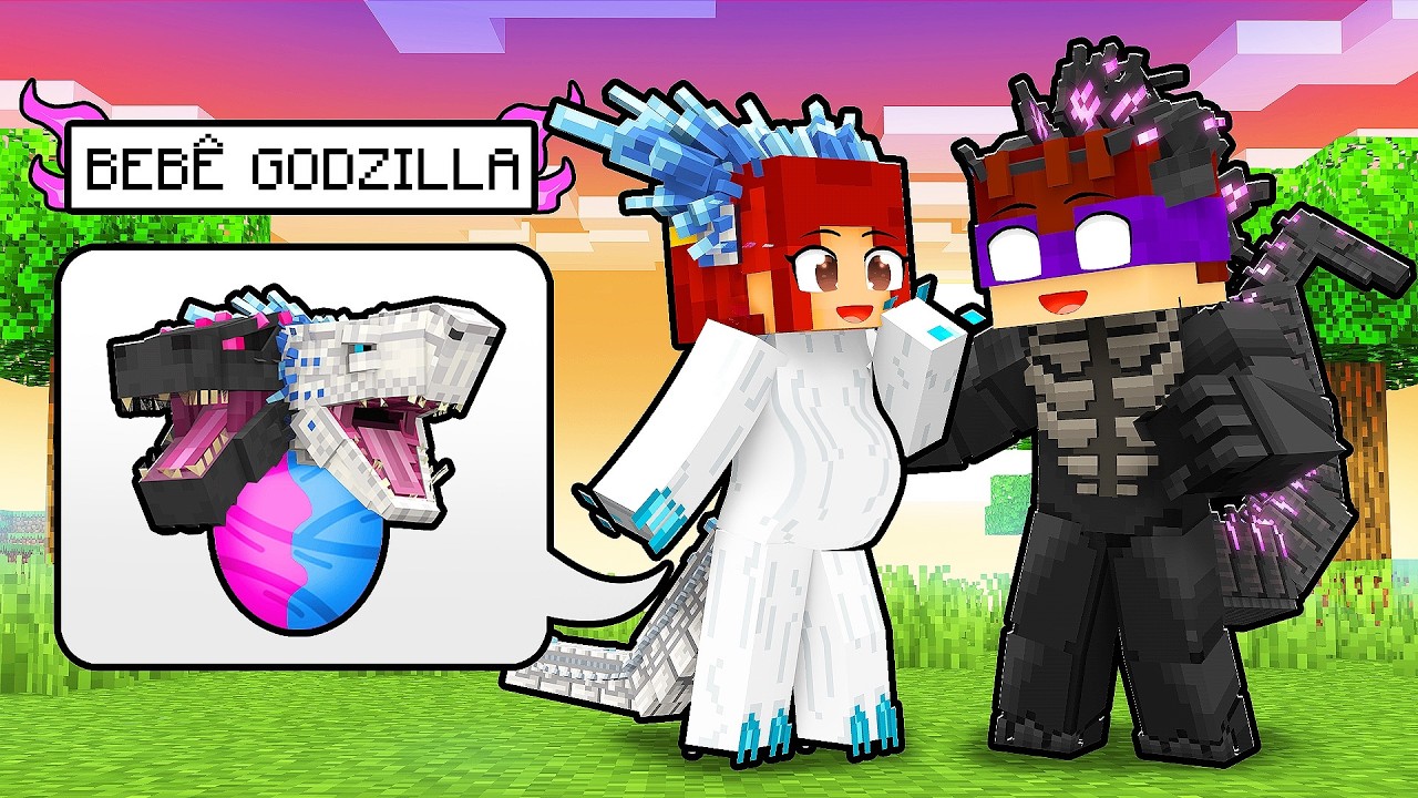 O GODZILLA e a GAROTA SHIMO TIVERAM um BEBÊ no Minecraft!! *ShimoZilla*